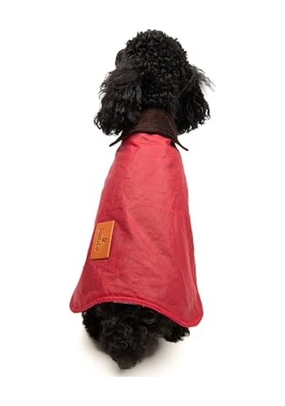 Stuf&co Köpek Montu, Su Ve Rüzgar Geçirmez, İthal Waxed Cotton Kumaştan Üretilmiş Kırmızı, Medium Acı Biber