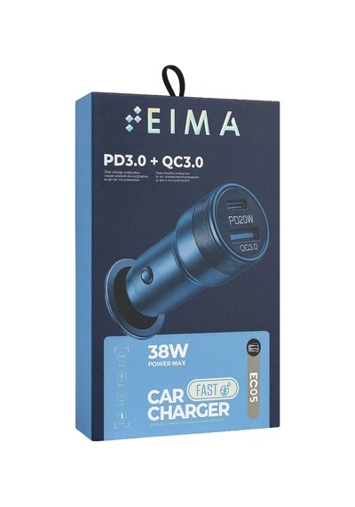 Eıma 38w Oto Şarj Başlığı Pd3.0 + Qc3.0 Usb-c & Usb-a Hızlı Araç Şarj Cihazı