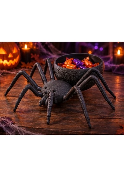 Halloween Cadılar Bayramı Dekoratif Örümcek Şekerlik Şeker Kasesi Masa Üstü Dekor