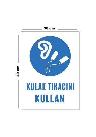 Metal Kulak Tıkacını Kullan Uyarı Levhası 25x35 Cmx Cm Dekota