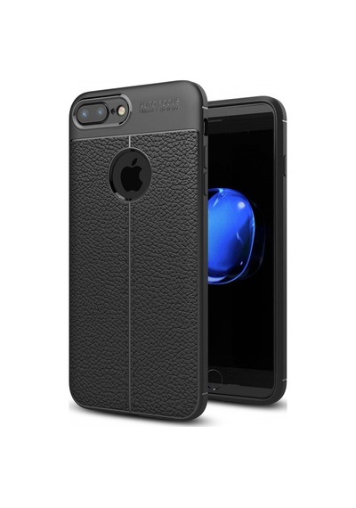 Apple Uyumlu iPhone 8 Plus Kılıf Focus Deri Görünümlü Silikon Kılıf Kapak