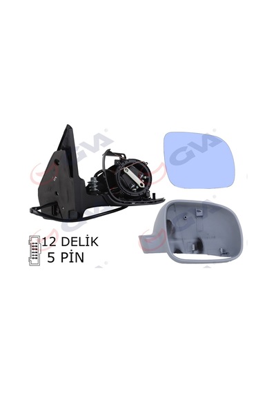 Gva Dış Dikiz Aynası Sağ Golf-bora 98 Elektrikli Astarlı Konveks 5 Fiş Vm-188r Gva 1075225 1j1857508d01c-1j1857522e-3b1857538b