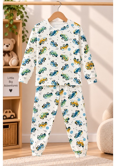 Free Beka Araba Desenli Bisiklet Yaka %100 Pamuklu İnterlok Kumaş Erkek Çocuk Uzun Kollu Pijama Takımı Yeşil Free Beka Araba Desenli Bisiklet Yaka %100 Pamuklu İnterlok Kumaş Erkek Çocuk Uzun Kollu Pijama Takımı Yeşil