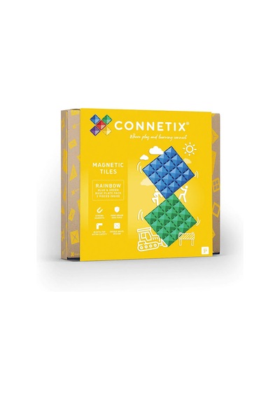 Connetix Rainbow Blue & Green Base Plate Manyetik Bloklar - 2 Parça