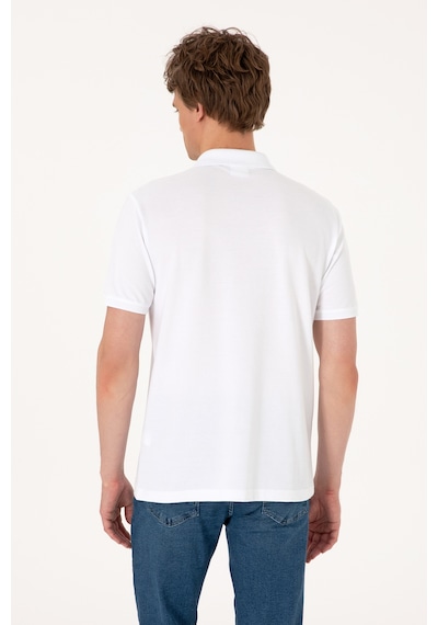 U.S. Polo Assn. Erkek Regular Fit Polo Yaka Beyaz Tişört 50306812-VR049