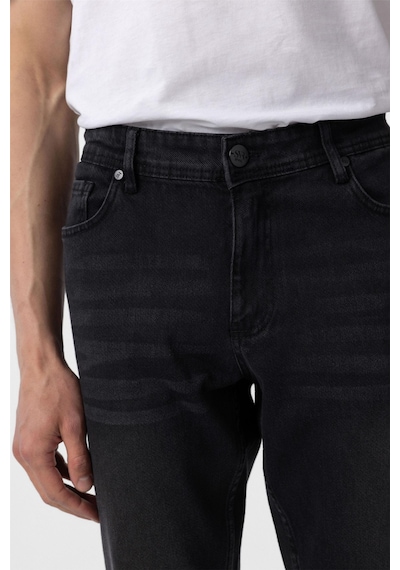 Süvari Siyah Regular Denim Pantolon-35074 Siyah