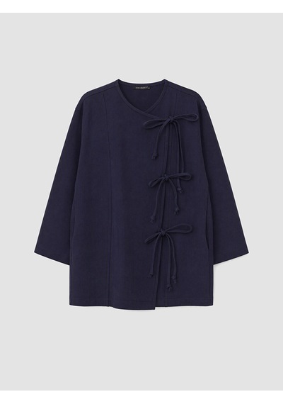 Lcw Modest Lacivert Kruvaze Yaka Bağcıklı Kadın Kimono