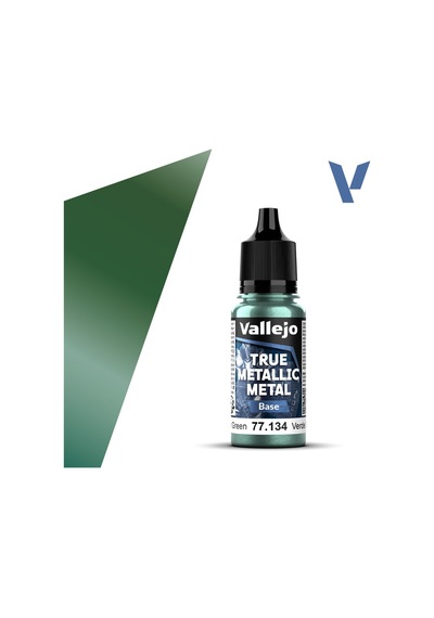 Vallejo 77134 18 Ml. Dusken Green, Base, True Metallic Metal Tmm Serisi Model Boyası Renkli