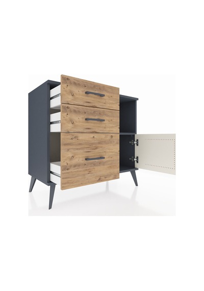 Hyperion Şifonyer Tek Raflı 3 Çekmeceli Tek Kapaklı 88x44x80 Antrasit-aytaşı/çam Aytaşı/çam Hyperion Şifonyer Tek Raflı 3 Çekmeceli Tek Kapaklı 88x44x80 Antrasit-aytaşı/çam Aytaşı/çam
