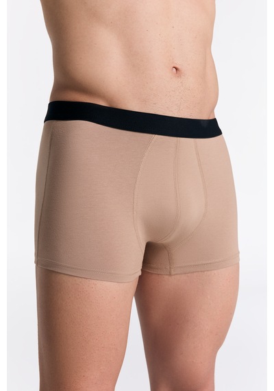 Albero Natur Gots Sertifikalı Organik Pamuk Erkek Trunk Boxer İç Çamaşırı Sütlü Kahverengi