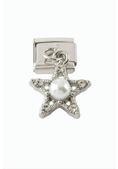 Yıldız - 922 - İnci Sallatılı Çelik Charm - - Spt-gld - Gümüş Rengi