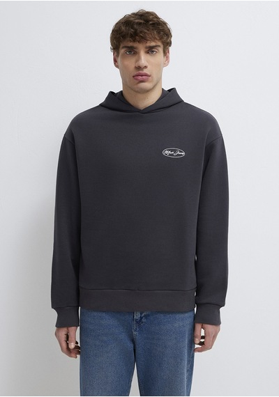 Mavi - Mavi Jeans Nakışlı Kapüşonlu Antrasit Sweatshirt 0s10545-70087 Antrasit