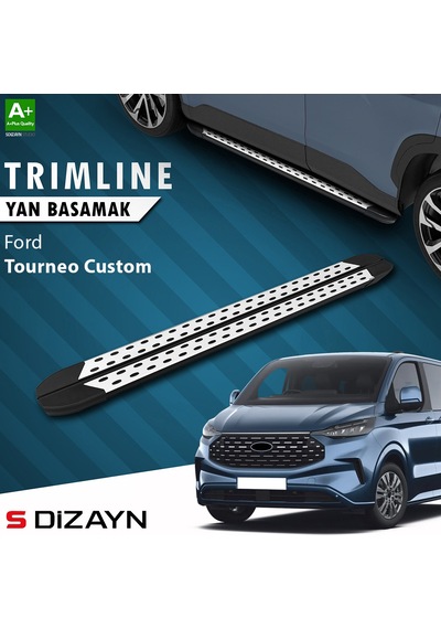 S-dizayn Ford Tourneo Custom 2 Uzun Şase Trimline Gri Yan Basamak 263 Cm 2023 Üzeri