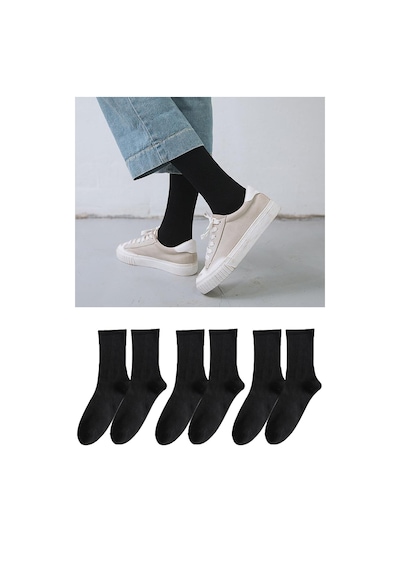 Bgk Unisex 3'lü Düz Tenis Model Siyah