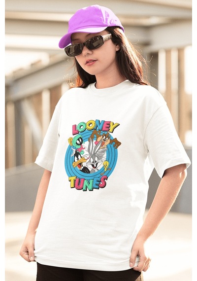 Looney Tunes Logo Beyaz Tişört
