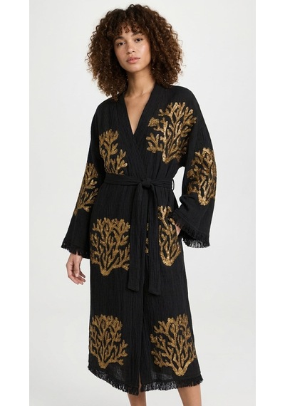 Brandsmiths Black Ethereal Coral Kimono Sarı