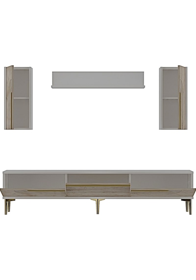Tvr1803btg - Meyra Tvr180 Ünitesi Takım Beyaz-traverten-gold 180cm Beyaz-traverten-gold