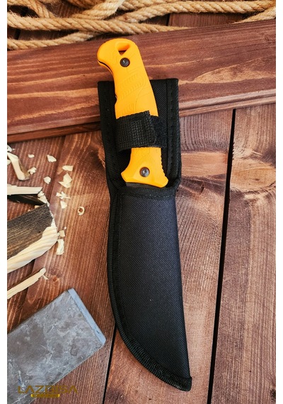 Outdoor Piknik Kamp Bıçağı Bıçak Kılıflı Mutfak Bıçağı Çakısı 013 Sarı - Siyah
