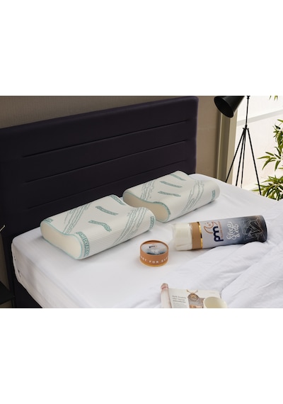 Ortopedik Yastık Meditation Servikal Destek Yastığı Anti Stres Çift Boyun Destekli Visko Yastık 1 Adet Çok Renkli