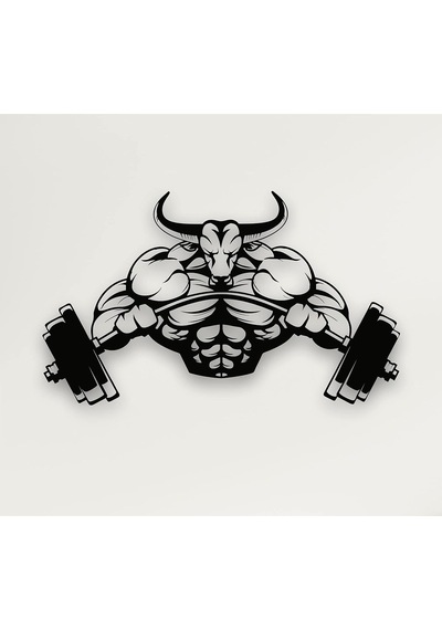 Metal Duvar Sanatı - Power Gym -3d Duvar Silueti Metal Duvar Dekoru Ev Ofis Dekorasyonu Yatak Odası Oturma Odası Deko Diğer
