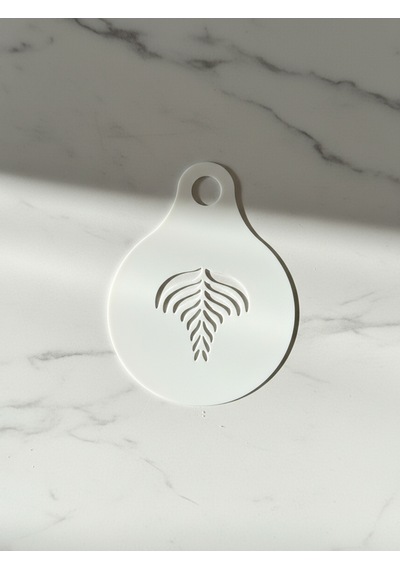 Kahve Şablonu Coffee Stencil Kahve Süsleme Aparatı Kalıbı Barista Desen Seti Beyaz