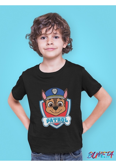 Bumeta Kahraman Patiler Chase Paw Patrol Çocuk Tişört T-shirt Siyah