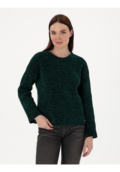 Pierre Cardin Kadın Koyu Yeşil Kazak /triko 50290610-vr079 Koyu Yeşil