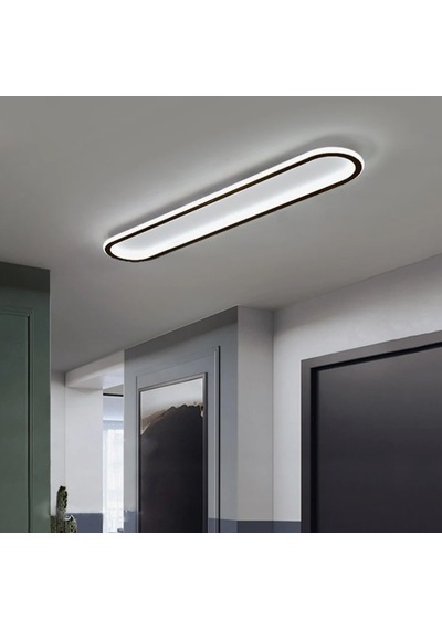 Beyaz 40x16cm Oval Avize 4000k Gün Işığı Led Tavan Lambası