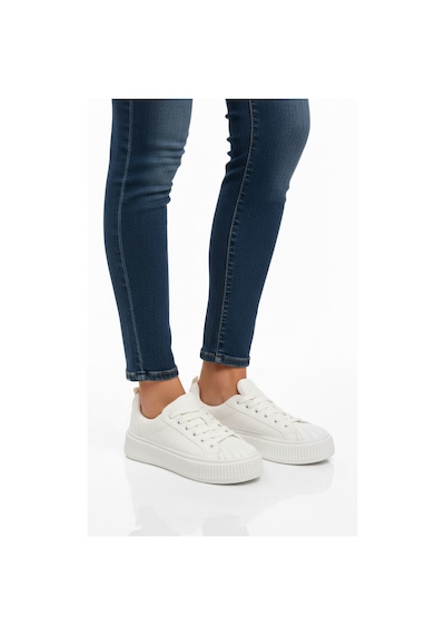 Beyaz Bağcıklı Unisex Spor Ayakkabı Grov 410 G Beyaz