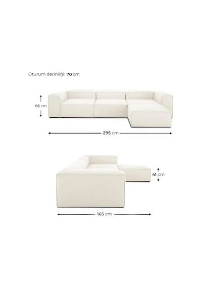 Mira Relax 4 Modül Köşe Koltuk Krem Antrasit Mira Relax 4 Modül Köşe Koltuk Krem Antrasit