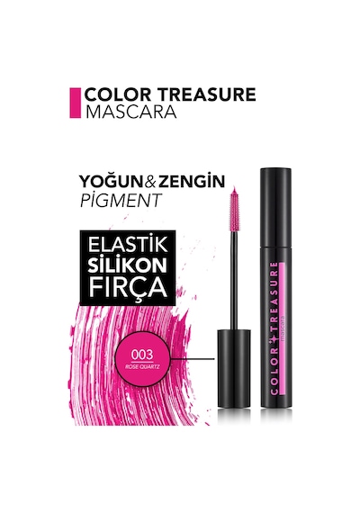 Flormar  Color Treasure Hacim Veren & Yüksek Pigmentli Renkli Maskara 003 Rose Quartz