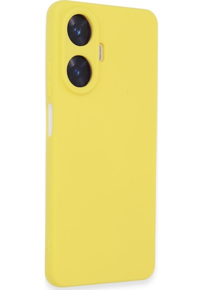 Realme C55 Uyumlu Kılıf Nano İçi Kadife Silikon - Sarı