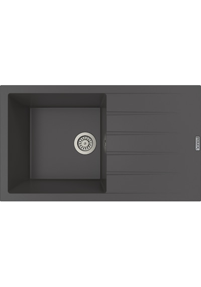 Polex Cristalüx Granit Evye P-SX1 Antrasit Tezgah Altı Ve Tezgah Üstü Mutfak Evyesi 86x49.5 CM