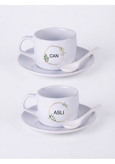 Aşk İkili Fincan Beyaz
