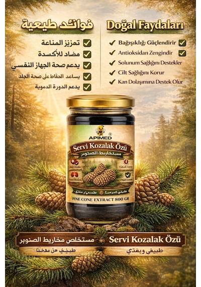 Servi Kozalak Özü 2 800 Gr %100 Doğal Katkısız Çam Kozalağı Ekstraktı Yoğun Kıvam