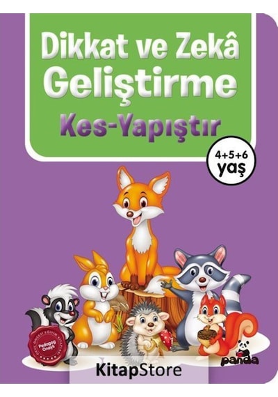 Dikkat ve Zeka Geliştirme: Kes - Yapıştır 4 5 6 Yaş- Panda