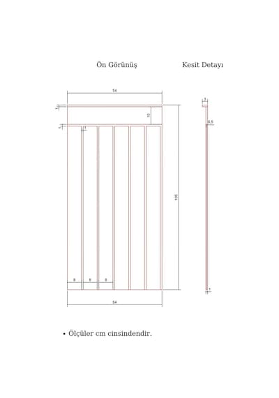 Dekoratif Duvar Paneli 54 X 105 Cm Boyanabilir Ahşap 10 Mm Ham Mdf Duvar Paneli