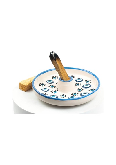 Nazar Boncuğu Seramik Palo Santo Ağaç Tütsülük / 2 Adet Ort.22 Gr.palo Santo Tütsü