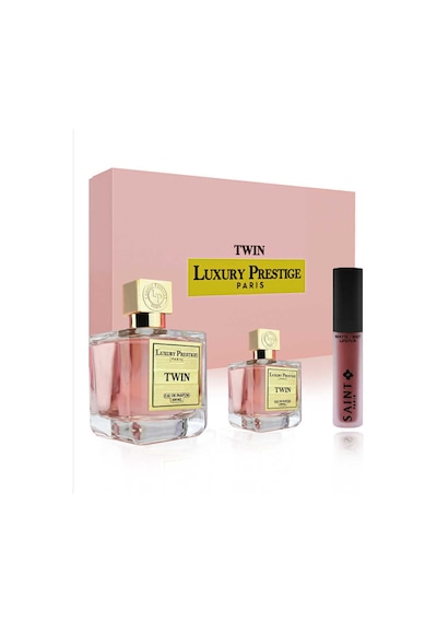 Luxury Prestige Twin Kadın Parfüm Set 100ml İle 30ml Edp Ve Saint Matte Lipstick Aromatik - Odunsu