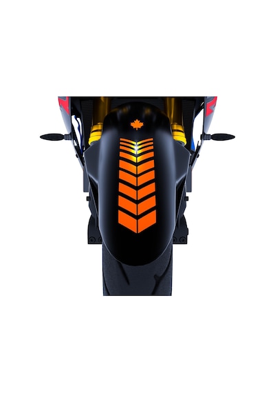 Moto Rider 4'lü Sticker Seti Floresan Turuncu İç Dış Jant Şeridi Kask Ve Çamurluk Çınar Extreme