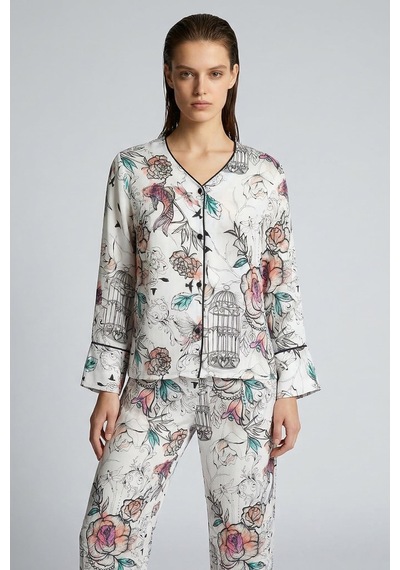 Maison Royale Desenli Uzun Viskon Pijama Takımı