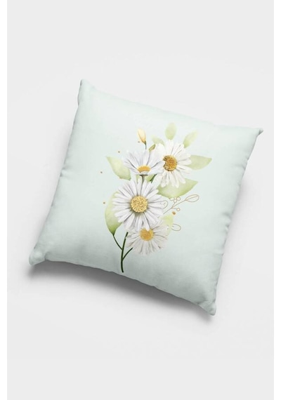Buz Mavisi Çiçekli Çift Taraf 4'lü Set Kırlent Kılıfı 4kr001n11