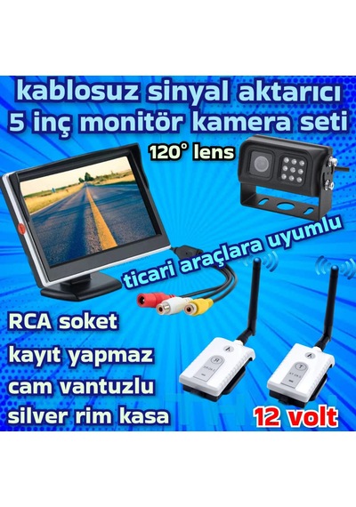 TİCARİ PANELVAN ARAÇLARA KABLOSUZ 5 İNÇ MONİTÖR 1 ADET METAL KASA KAMERA