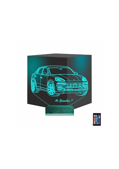 Luvivia Jeep Phosche Cayanne Kişiye Özel 3d Lamba - Masa Gece Lambası Şeffaf
