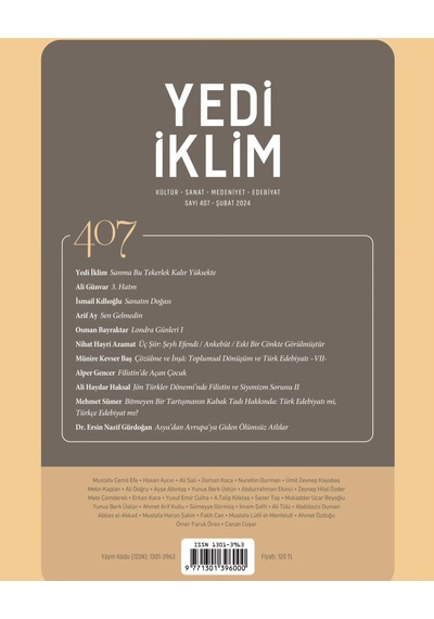 Yedi İklim 407.sayı Şubat 2024