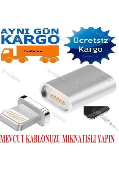 Apple Uyumlu iPhone 5 6 7 8 X Plus Mıknatıslı Usb Data Şarj 5140P Kablos