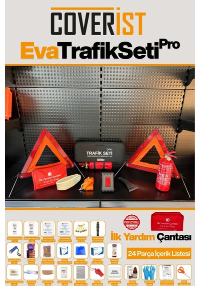 Eva Trafik Seti Plus - 1 Kg Yangın Tüpü - 4 Yıllık - Siyah - Silver Paket