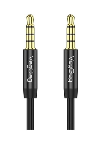 3.5mm Trrs Hi-fi Örgülü Aux Mikrofon Ve Ses Kablosu 3 Metre