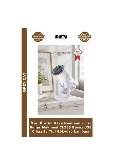 Özel Üretim Hava Nemlendiricisi Buhar Makinesi Cl28s Beyaz Usb Cihaz Ev Tipi Gökyüzü Lambası