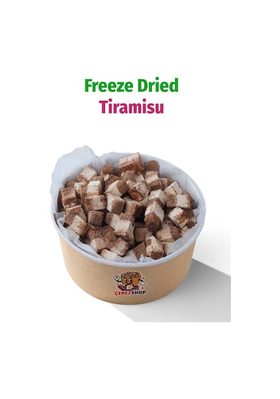 Freeze Dried Tiramisu Kurutulmuş Çıtır Tiramisu Küpleri, Kahveli Kakaolu Atıştırmalık - 250 Gr